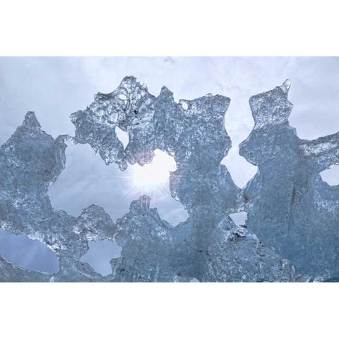 AK Sun shining through ice of McBride Glacier Gold Ornate Wood Framed Art Print with Double Matting by Paulson, Don
