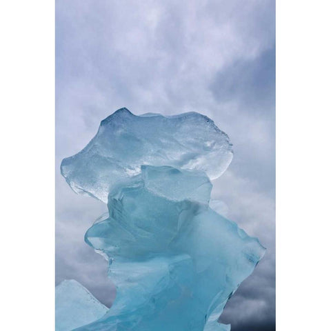 AK, Glacier Bay NP Ice formation and clouds Black Modern Wood Framed Art Print by Paulson, Don