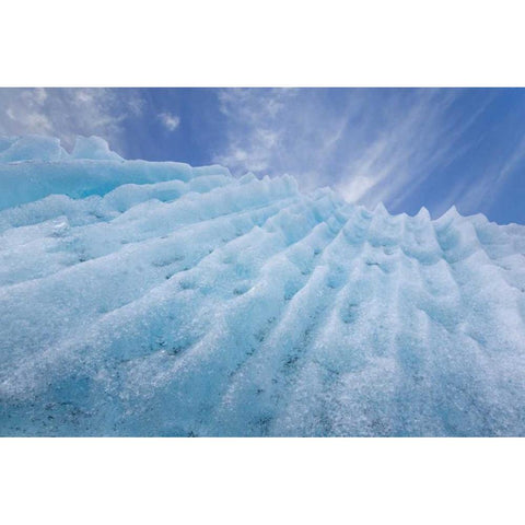 AK, Glacier Bay Ice formation on McBride Glacier Black Modern Wood Framed Art Print by Paulson, Don