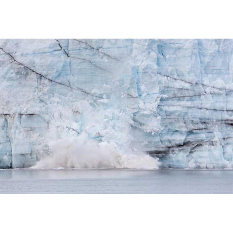 AK, Glacier Bay Calving of the Margerie Glacier Black Modern Wood Framed Art Print by Paulson, Don