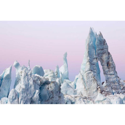 AK, Glacier Bay Margerie Glacier ice formations White Modern Wood Framed Art Print by Paulson, Don