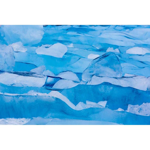 USA, Alaska, Glacier Bay NP Close-up of blue ice Gold Ornate Wood Framed Art Print with Double Matting by Paulson, Don