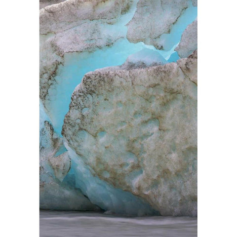 Alaska, Glacier Bay NP Scenic of Reid Glacier White Modern Wood Framed Art Print by Paulson, Don
