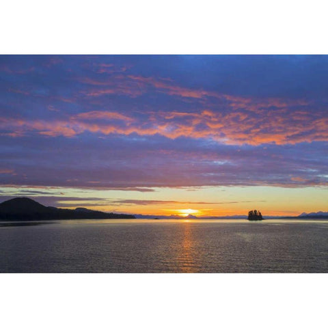 Alaska Sunset on Flynn Cove Black Modern Wood Framed Art Print by Paulson, Don