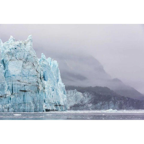 AK, Glacier Bay NP Margerie Glacier and mountain White Modern Wood Framed Art Print by Paulson, Don