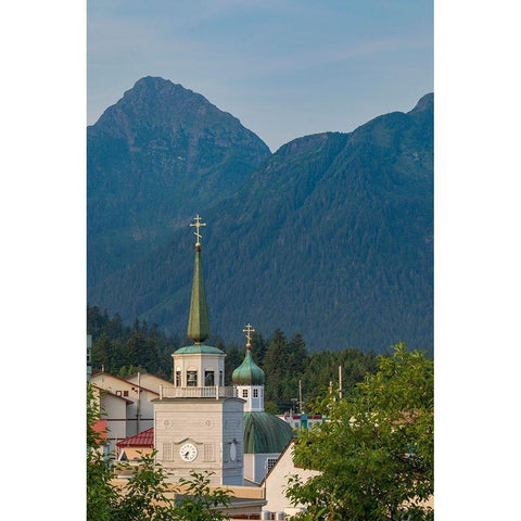 Alaska-Sitka St Michaels Russian Orthodox Cathedral in town  Black Modern Wood Framed Art Print with Double Matting by Jaynes Gallery