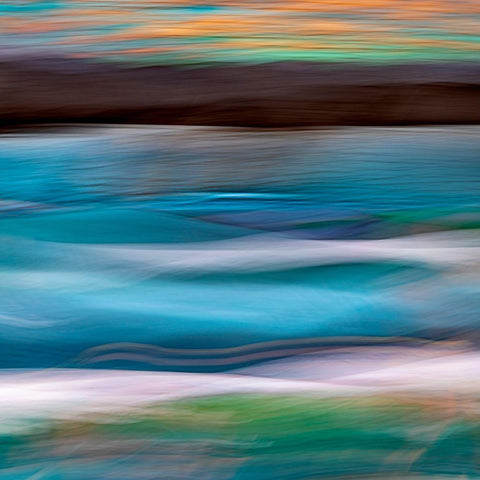 Alaska-Juneau Abstract of sunset on ocean  White Modern Wood Framed Art Print with Double Matting by Jaynes Gallery