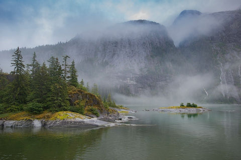 Usa-Alaska Endicott Arm Black Ornate Wood Framed Art Print with Double Matting by Sederquist, Betty