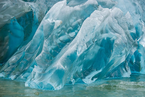 Crystalline iceberg shines in Endicott Arm. Black Ornate Wood Framed Art Print with Double Matting by Sederquist, Betty