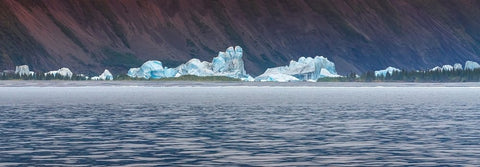 Kenai Peninsula- icebergs dotting the landscape Black Modern Wood Framed Art Print by Muir, Janet