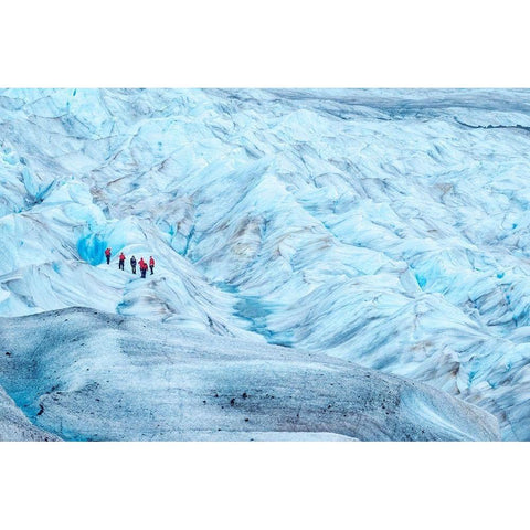 Trekking-Mendenhall Glacier-Juneau-Alaska-USA Black Modern Wood Framed Art Print with Double Matting by Engelbrecht, Jim