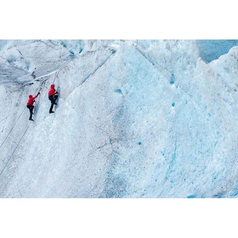Ice climbing-Mendenhall Glacier-Juneau-Alaska-USA Black Modern Wood Framed Art Print with Double Matting by Engelbrecht, Jim