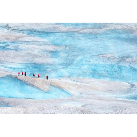 Trekking-Mendenhall Glacier-Juneau-Alaska-USA Gold Ornate Wood Framed Art Print with Double Matting by Engelbrecht, Jim