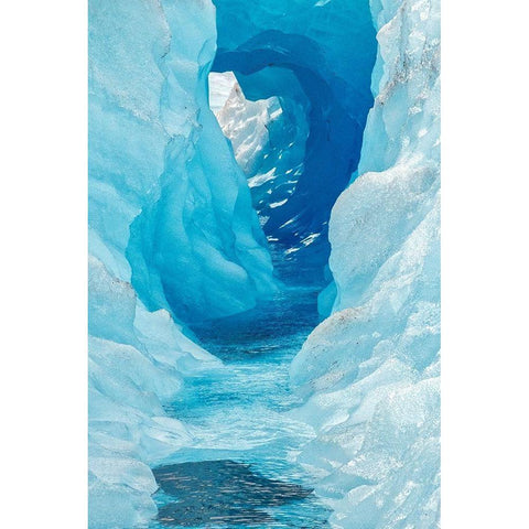 Glacial tube-Mendenhall Glacier-Juneau-Alaska-USA Black Modern Wood Framed Art Print by Engelbrecht, Jim