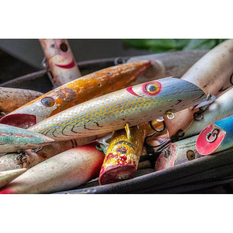 Antique fishing lure-Wrangell-Alaska-USA Black Modern Wood Framed Art Print with Double Matting by Engelbrecht, Jim