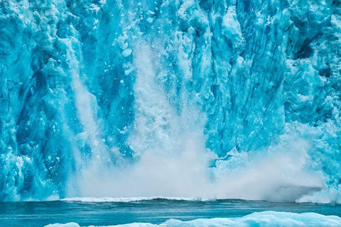 Calving glacier-LeConte Bay-Alaska-USA White Modern Wood Framed Art Print with Double Matting by Engelbrecht, Jim