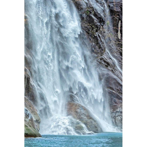 Waterfall-LeConte Bay-Alaska-USA Black Modern Wood Framed Art Print by Engelbrecht, Jim