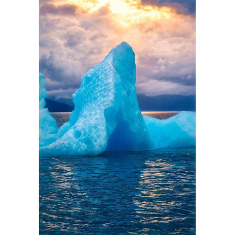 Glacial ice-iceberg-LeConte Bay-Alaska-USA White Modern Wood Framed Art Print by Engelbrecht, Jim