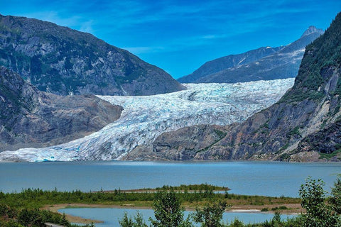 Mendenhall Glacier and lake-Juneau-Alaska-USA Black Ornate Wood Framed Art Print with Double Matting by Engelbrecht, Jim