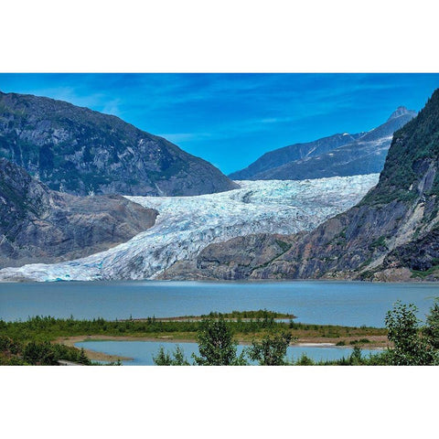 Mendenhall Glacier and lake-Juneau-Alaska-USA Black Modern Wood Framed Art Print by Engelbrecht, Jim