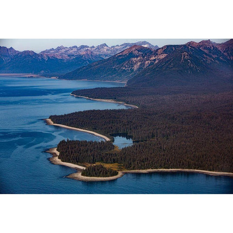 Lake Clark National Park and Preserve-Kachemak Bay-Alaska-aerial landscape and mountains Gold Ornate Wood Framed Art Print with Double Matting by Sienda, Jolly