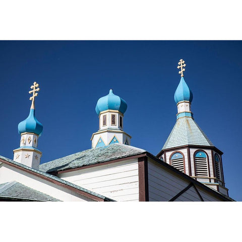 Russian Church-Holy Assumption or the Virgin Mary-Kenai Peninsula-Alaska Black Modern Wood Framed Art Print with Double Matting by Sienda, Jolly