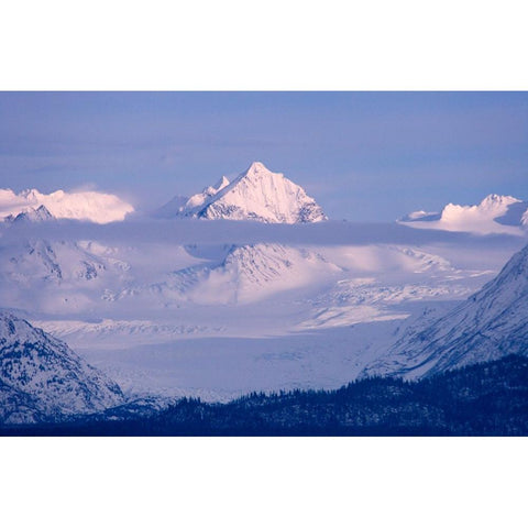 Landscape of snow covered mountain range-Homer-Alaska-US Black Modern Wood Framed Art Print by Su, Keren