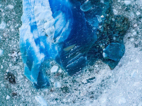 Alaska shattered icebergs floating near calving face of LeConte Glacier east of Petersburg Black Ornate Wood Framed Art Print with Double Matting by Souders, Paul