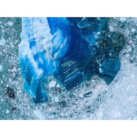Alaska shattered icebergs floating near calving face of LeConte Glacier east of Petersburg Black Modern Wood Framed Art Print by Souders, Paul