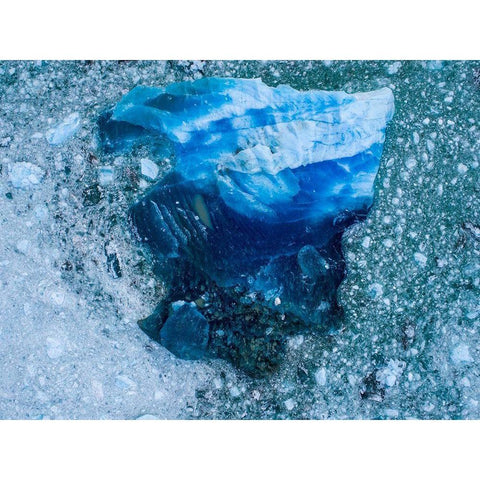 Alaska shattered icebergs floating near calving face of LeConte Glacier east of Petersburg Black Modern Wood Framed Art Print by Souders, Paul