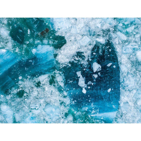 Alaska shattered icebergs floating near calving face of LeConte Glacier east of Petersburg Black Modern Wood Framed Art Print by Souders, Paul