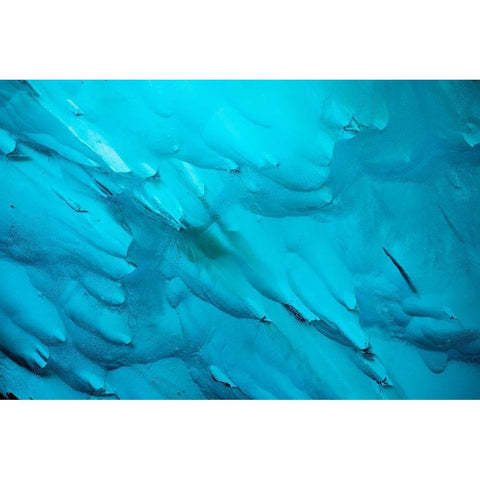 Alaska-Tracy Arm-Fords Terror Wilderness-Close-up of blue iceberg calved from Dawes Glacier White Modern Wood Framed Art Print by Souders, Paul