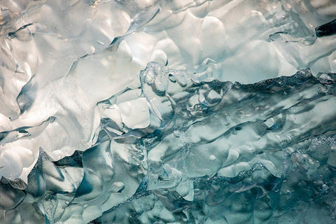 Alaska-Tracy Arm-Deep blue-green iceberg floating near face of South Sawyer Glacier in Tracy Arm Black Ornate Wood Framed Art Print with Double Matting by Souders, Paul