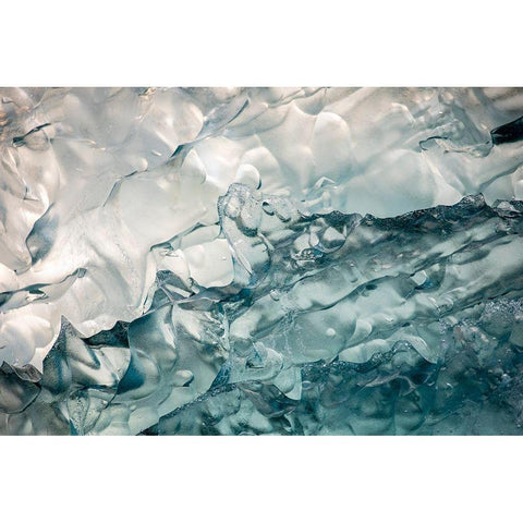Alaska-Tracy Arm-Deep blue-green iceberg floating near face of South Sawyer Glacier in Tracy Arm Black Modern Wood Framed Art Print by Souders, Paul