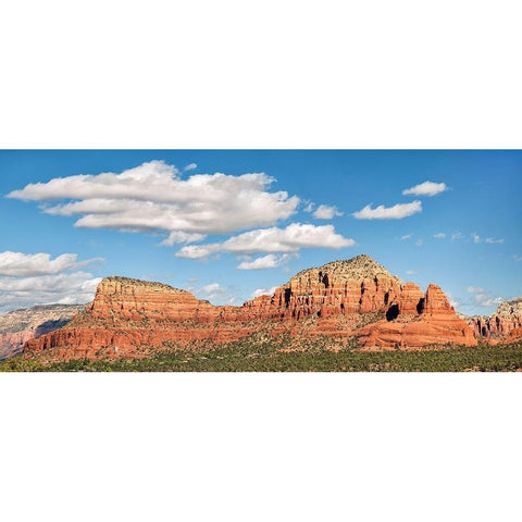 Arizona-Sedona-Panoramic view of Twin Buttes and The Nuns Black Modern Wood Framed Art Print by Collins, Ann