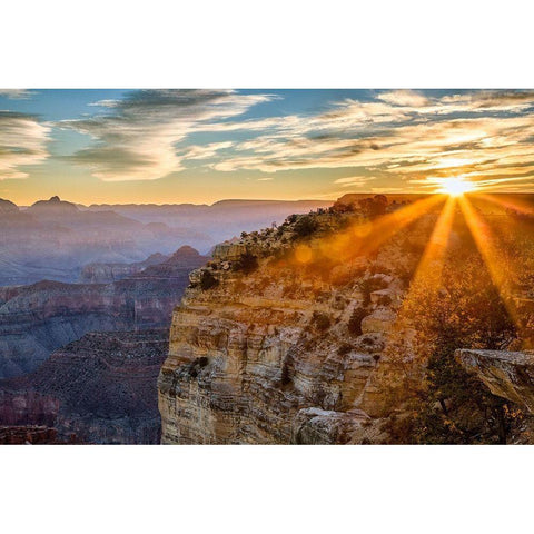 Arizona-Grand Canyon National Park-Sunrise over Powell Point Black Modern Wood Framed Art Print by Collins, Ann