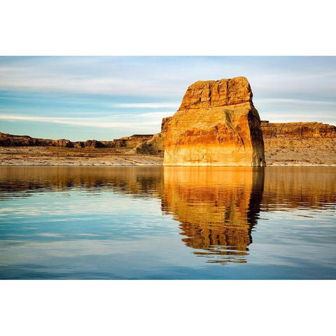 Arizona-Page-Lone Rock at Lake Powell Black Modern Wood Framed Art Print by Collins, Ann