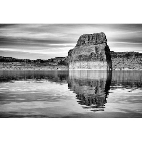 Arizona-Page-Lone Rock at Lake Powell Black Modern Wood Framed Art Print by Collins, Ann