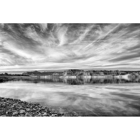 Arizona-Page-Late afternoon at Lake Powells Lone Rock Beach Black Modern Wood Framed Art Print by Collins, Ann