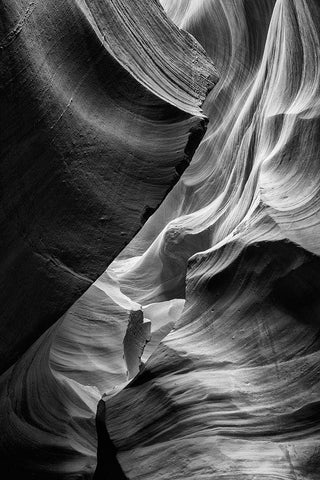 Arizona-Page-Antelope Canyon Navajo Tribal Park-Lower Antelope Canyon Black Ornate Wood Framed Art Print with Double Matting by Collins, Ann