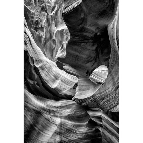 Arizona-Page-Antelope Canyon Navajo Tribal Park-Lower Antelope Canyon Black Modern Wood Framed Art Print with Double Matting by Collins, Ann