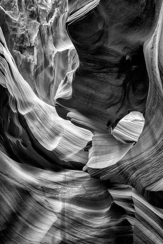 Arizona-Page-Antelope Canyon Navajo Tribal Park-Lower Antelope Canyon Black Ornate Wood Framed Art Print with Double Matting by Collins, Ann