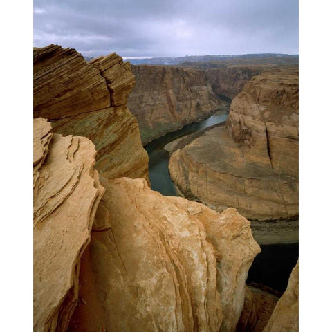 AZ, Horseshoe Bend of the Colorado River Gold Ornate Wood Framed Art Print with Double Matting by Zuckerman, Jim