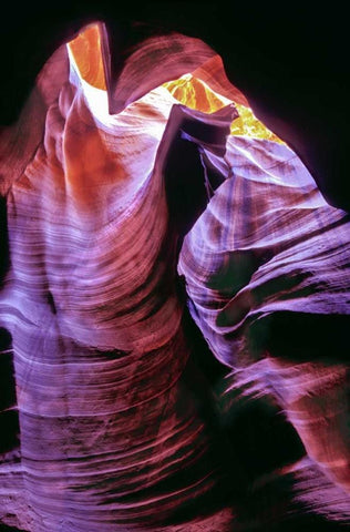 Arizona, Slot canyon in Upper Antelope Canyon Black Ornate Wood Framed Art Print with Double Matting by Welling, Dave