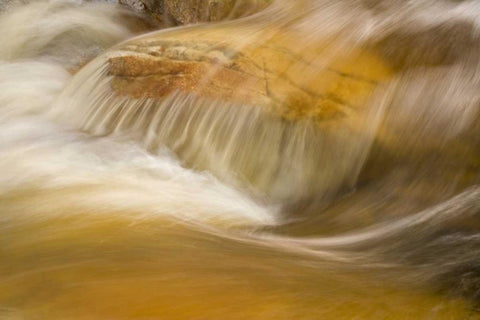 AZ, Tucson, Flowing water in the Romero Pools White Modern Wood Framed Art Print with Double Matting by Paulson, Don
