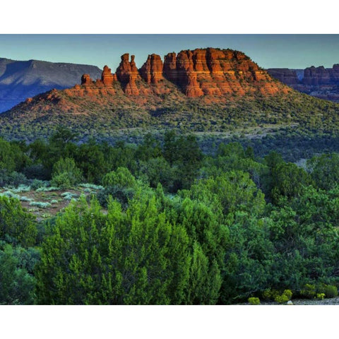 Arizona Sunset landscape in Red Rocks State Park Black Modern Wood Framed Art Print with Double Matting by OBrien, Jay