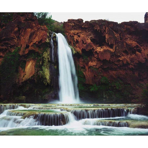 Arizona Havasu Falls in the Grand Canyon White Modern Wood Framed Art Print by Talbot Frank, Christopher