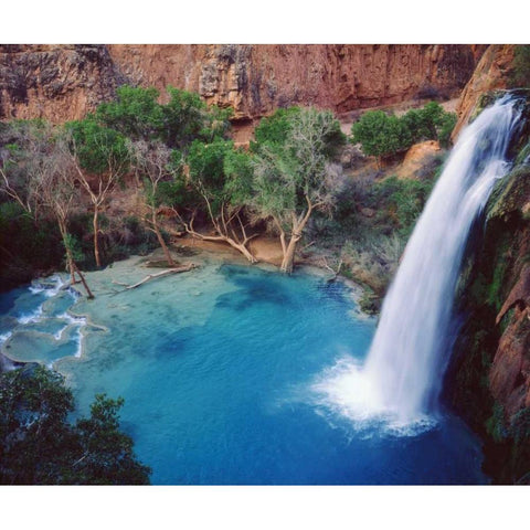 Arizona Havasu Falls in the Grand Canyon White Modern Wood Framed Art Print by Talbot Frank, Christopher