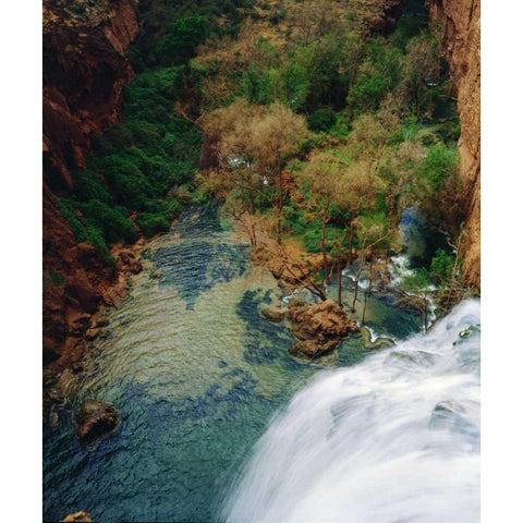 Arizona Havasu Falls in the Grand Canyon White Modern Wood Framed Art Print by Talbot Frank, Christopher
