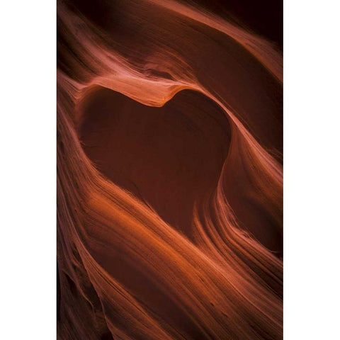 AZ, Canyon X Heart shape in sandstone rock Black Modern Wood Framed Art Print by Paulson, Don